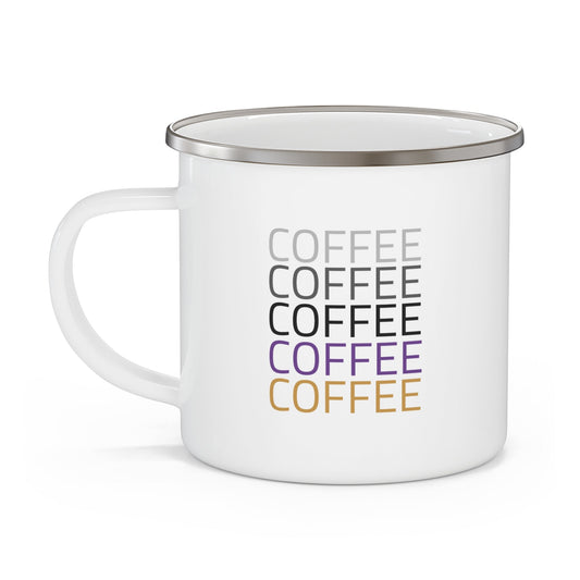 Enamel Camping Mug — Rustic Outdoor Travel Coffee Cup - Cinder Coffee